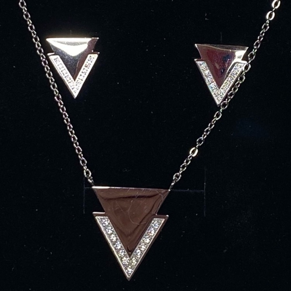 Silver Triangle Jewelry Set